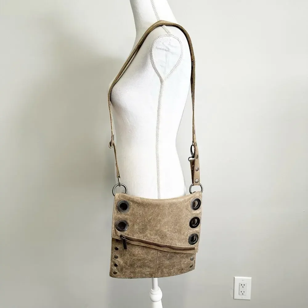 Hammit Womens The Strip Roxbury Crossbody‎ Bag Brushed Silver